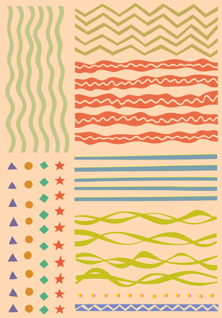 Set of colorful comic line for decore.のイラスト素材