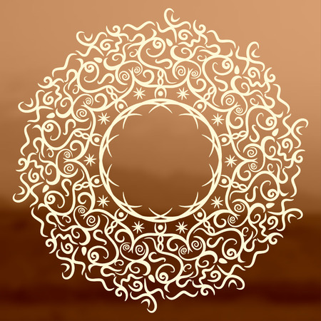 Symmetrical circle ornament in eastern style.のイラスト素材