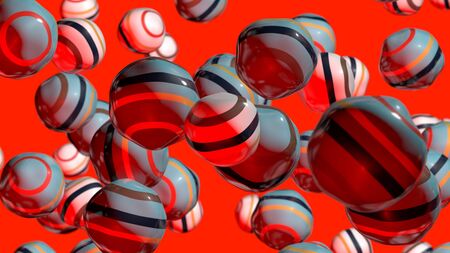 Striped particles on a colored backgroundの写真素材
