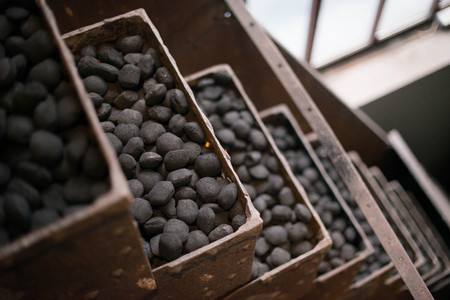 Coal in transportation carsの写真素材