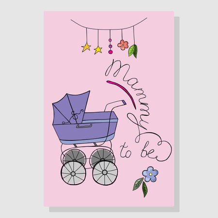 Mommy to be vector lettering. Festive handwritten ink calligraphy isolated design element.のイラスト素材
