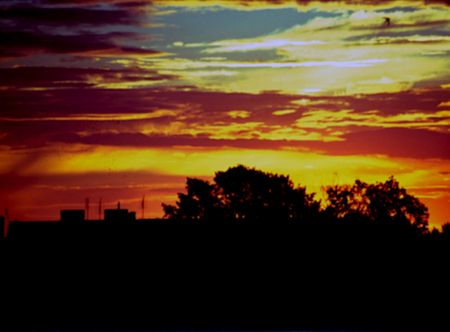 the west of sun in my city in brigcht everringの写真素材