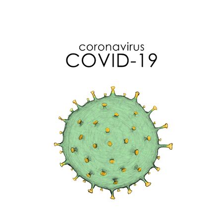 Coronavirus letal covid-19 in microscopeの写真素材