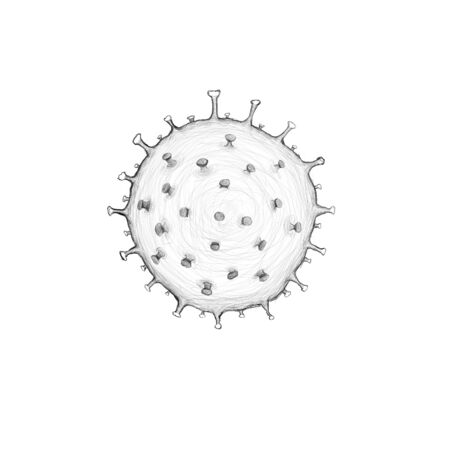 Monochrome picture of coronavirus COVID-19.の写真素材
