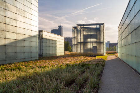 The modern, glass and iron buildings of Silesian Museum built at the site of the former coal mine "Katowice". Katowice, Polandのeditorial素材