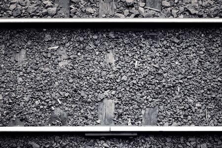 Black and White Train Trackの写真素材