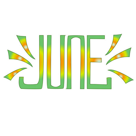 green eco icon lettering june on the yelow backgroundのイラスト素材