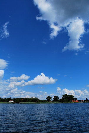 Masuria lake during a summer day - sailing on the lake Niegocinの写真素材