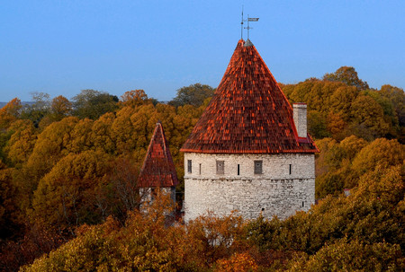 At night Tallinn, Estoniaの写真素材
