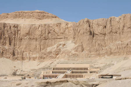 Egypt Hatschepsut Temple carved in cliffの写真素材