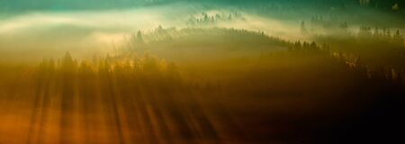 Sunny morning in the Polish Carpathians.