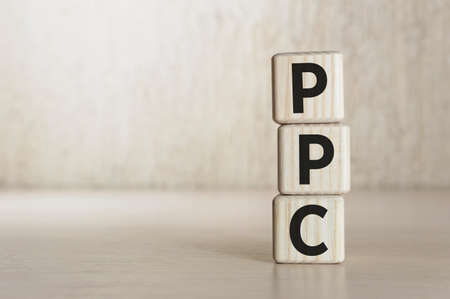 Text PPC Pay Per Click on wooden blocks.の写真素材