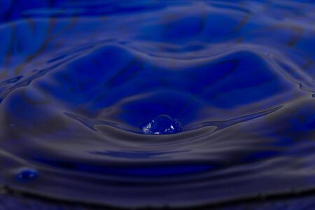 a drop of water on a blue background