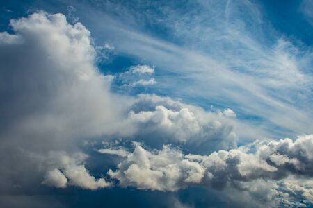 Cumulus clouds in a blue skyの写真素材