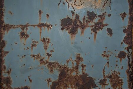 Industrial rusty metal background texture with flaking and peeling paint