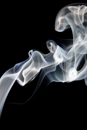 Smoke cloud. Turbulences. Black backgroundの写真素材