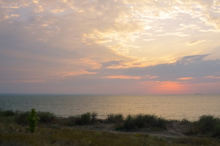 beautiful sunrise in the seaの写真素材