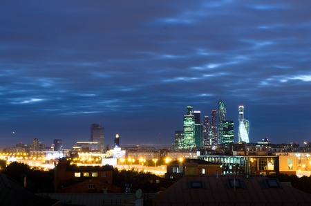 panorama of Moscow at nightの写真素材