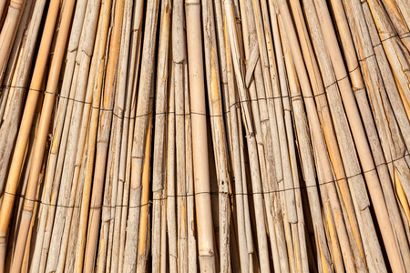 Closeup texture of straw beach matの写真素材