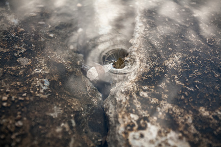 Closeup photo of water whirlpoolの写真素材