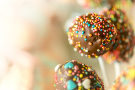 Closeup toned photo of colorful cake pops