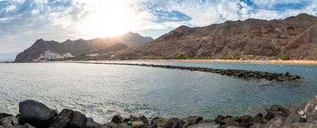 Beautiful panoramic image of Las Teresitas Playa beach at sunny summer day, Tenerife, Spainの写真素材