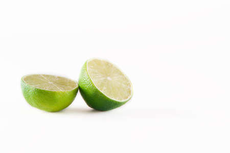 Fresh and juicy lime on white.