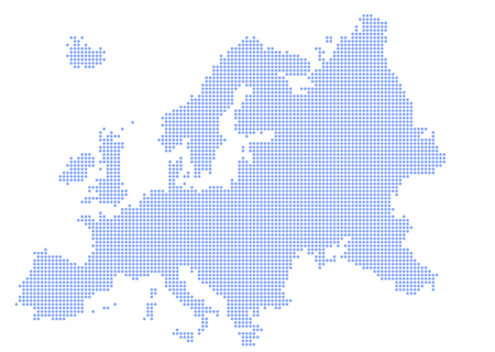 Dotted map of Europeのイラスト素材