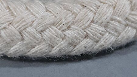 White, thick, close-up rope.