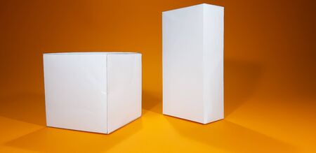 Geometric cardboard figures.
