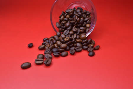 Spilled fresh brown coffee.の写真素材