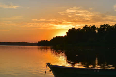 Colorful sunsets over the water.の写真素材