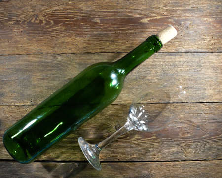 Green wine bottle.の写真素材