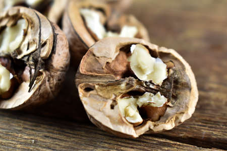 Broken walnuts.