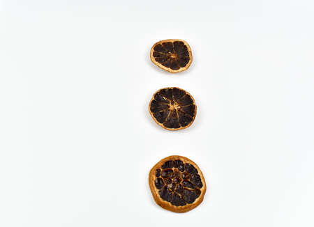 Sliced, dried orange pieces,