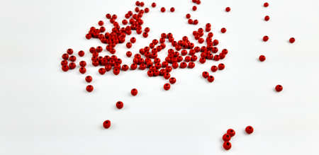 Colorful wooden beads on different backgrounds