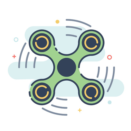 Hand Spinner emblem. Four arms.のイラスト素材