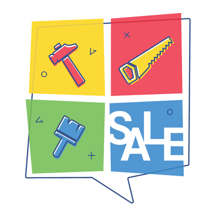 Tool sale - vector banner full of colorsのイラスト素材