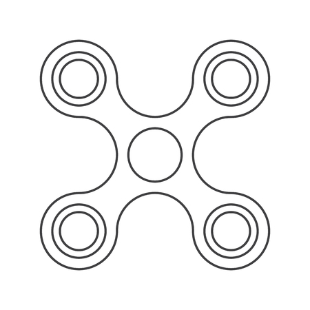 Fidget spinner with four arms - toy for stress relief and improvement concentrationのイラスト素材