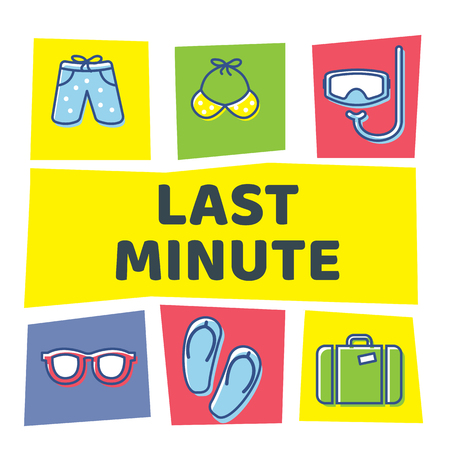 Last Minute - Summer and Beach Holiday Season. Vector illustrationのイラスト素材