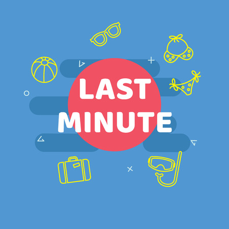 Last Minute - Summer and Beach Holiday Season. Vector illustrationのイラスト素材