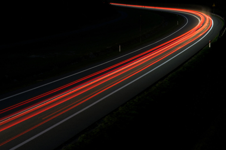 lights of cars with nightの写真素材