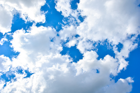 White heap clouds and the blue skyの写真素材