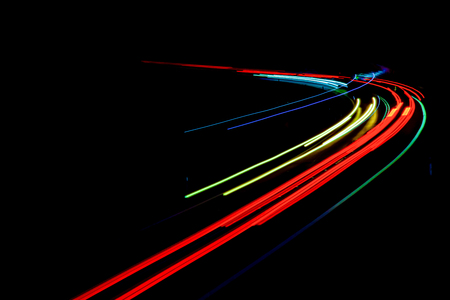 lights of cars with nightの写真素材