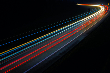 lights of cars with nightの写真素材