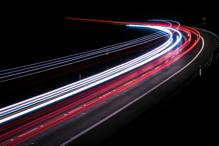 lights of cars with nightの写真素材