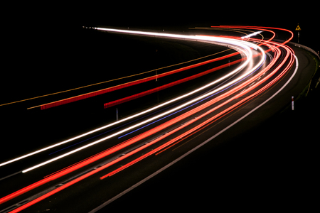 lights of cars with nightの写真素材