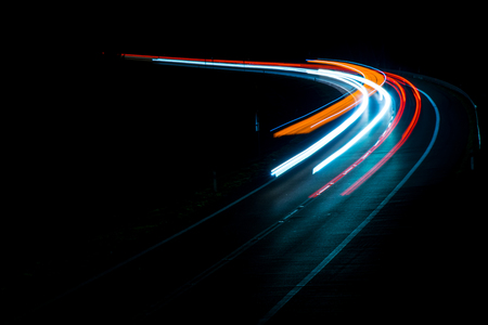 lights of cars with nightの写真素材