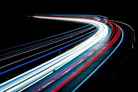 lights of cars with nightの写真素材
