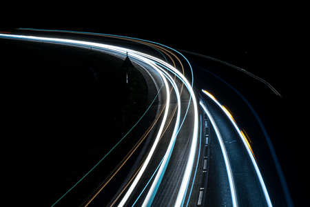 lights of cars with nightの写真素材